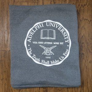 MV Sport Adelphi University Gray Exterior Color White Fleece Lined Blanket
